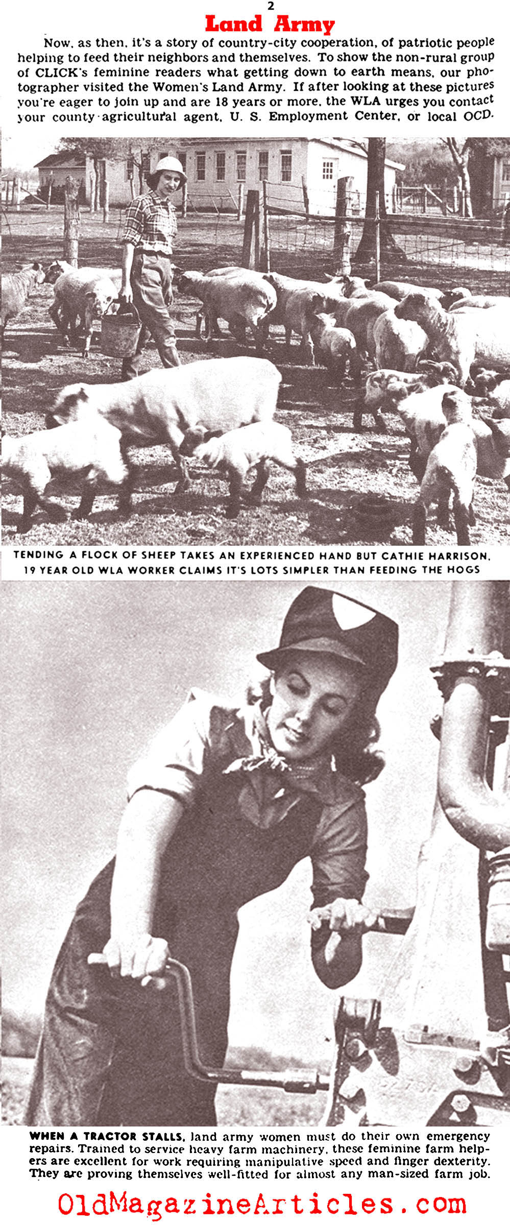 Women Worked The Farms (Click Magazine, 1943)